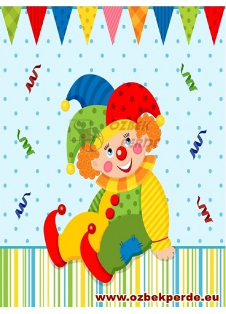 Palyaço Baskılı Bebek Halısı